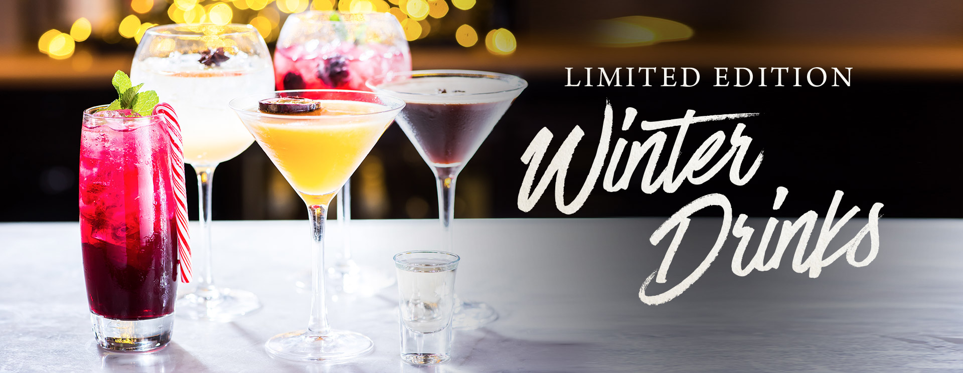 Winter cocktails and long drinks at The Chilworth Arms